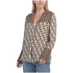 ALEX + LILI Long Sleeve Printed Blouse